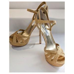 Nina Glitter Gold Heels